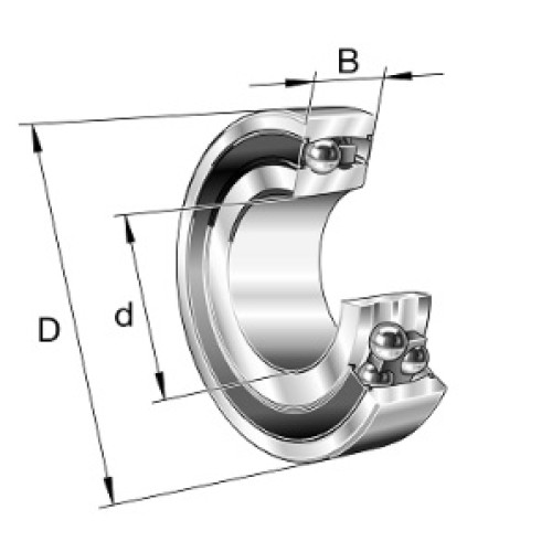 2205 2RS Double Row Self Aligning Ball Bearing