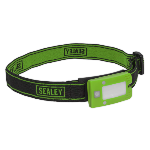 LED360HTG - 2W COB LED Rechargeable Head Torch with Auto-Sensor - Green