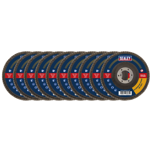 FD115EMIX - 115mm Aluminium Oxide Flap Discs 22mm Bore - Assorted Grit - Pack of 10