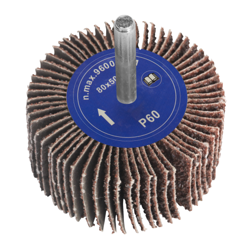 FW805060 - 80 x 50mm Abrasive Flap Wheel 6mm Shaft 60Grit