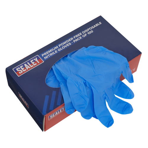 SSP55L - Premium Powder-Free Disposable Nitrile Gloves - Large - Pack of 100